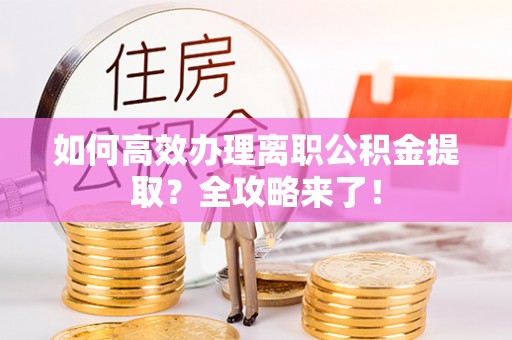 台江如何高效办理离职公积金提取？全攻略来了！