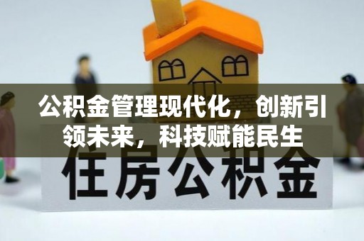 台江公积金管理现代化，创新引领未来，科技赋能民生