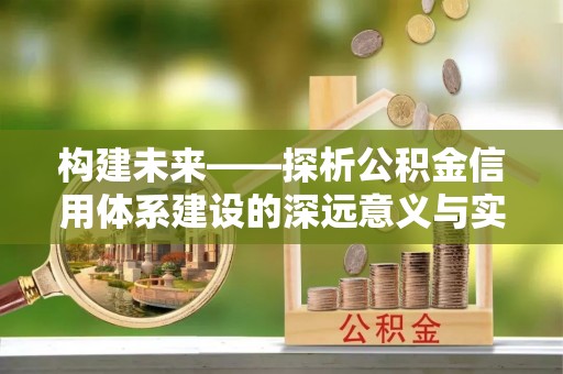 台江构建未来——探析公积金信用体系建设的深远意义与实践路径